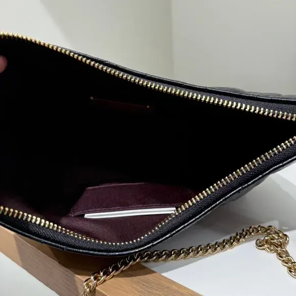 Coach Caitlin Shoulder Bag With Quilting CDZ88 Black Glazed leather - Picture 4 of 5